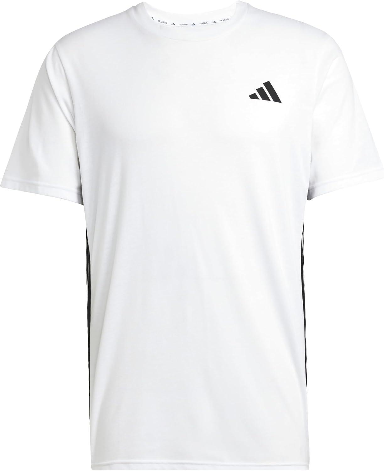 imageAdidas Mens Train Essentials Feelready 3Stripes TShirtWhite