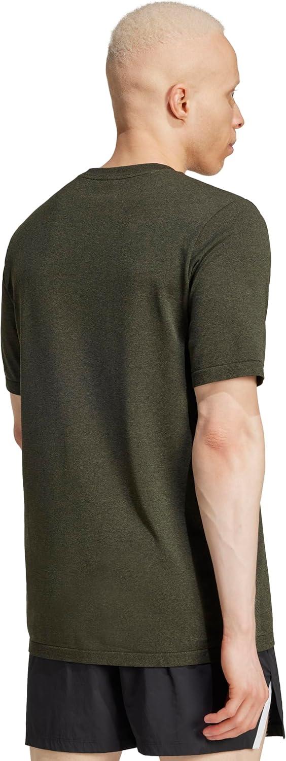imageAdidas Mens Train Essentials Structure TShirtOlive StrataGrey
