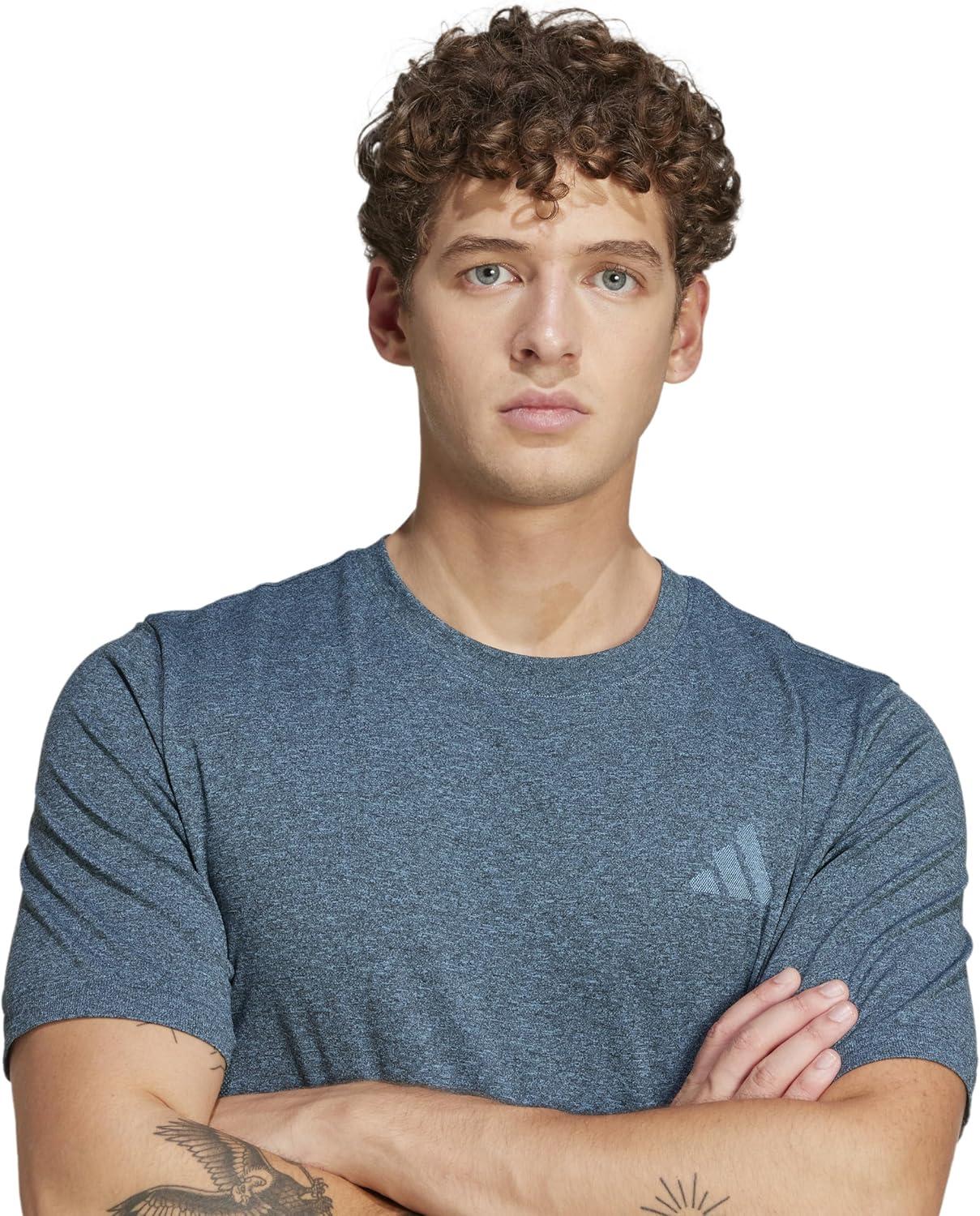 imageAdidas Mens Train Essentials Structure TShirtSemi Blue BurstGrey
