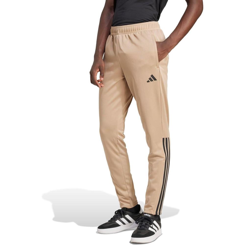 imageAdidas Mens Sereno Cut 3Stripes Slim Tapered PantsWarm SandstoneBlack