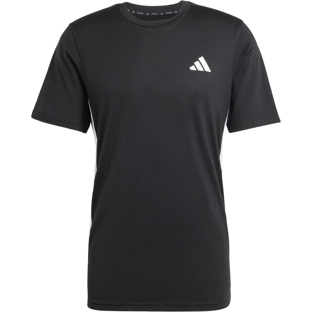 imageAdidas Mens Train Essentials Feelready 3Stripes TShirtBlack