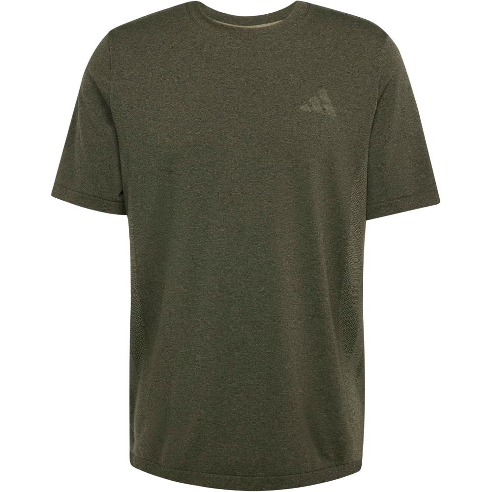 imageAdidas Mens Train Essentials Structure TShirtOlive StrataGrey
