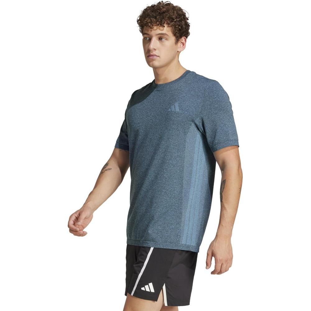 imageAdidas Mens Train Essentials Structure TShirtSemi Blue BurstGrey
