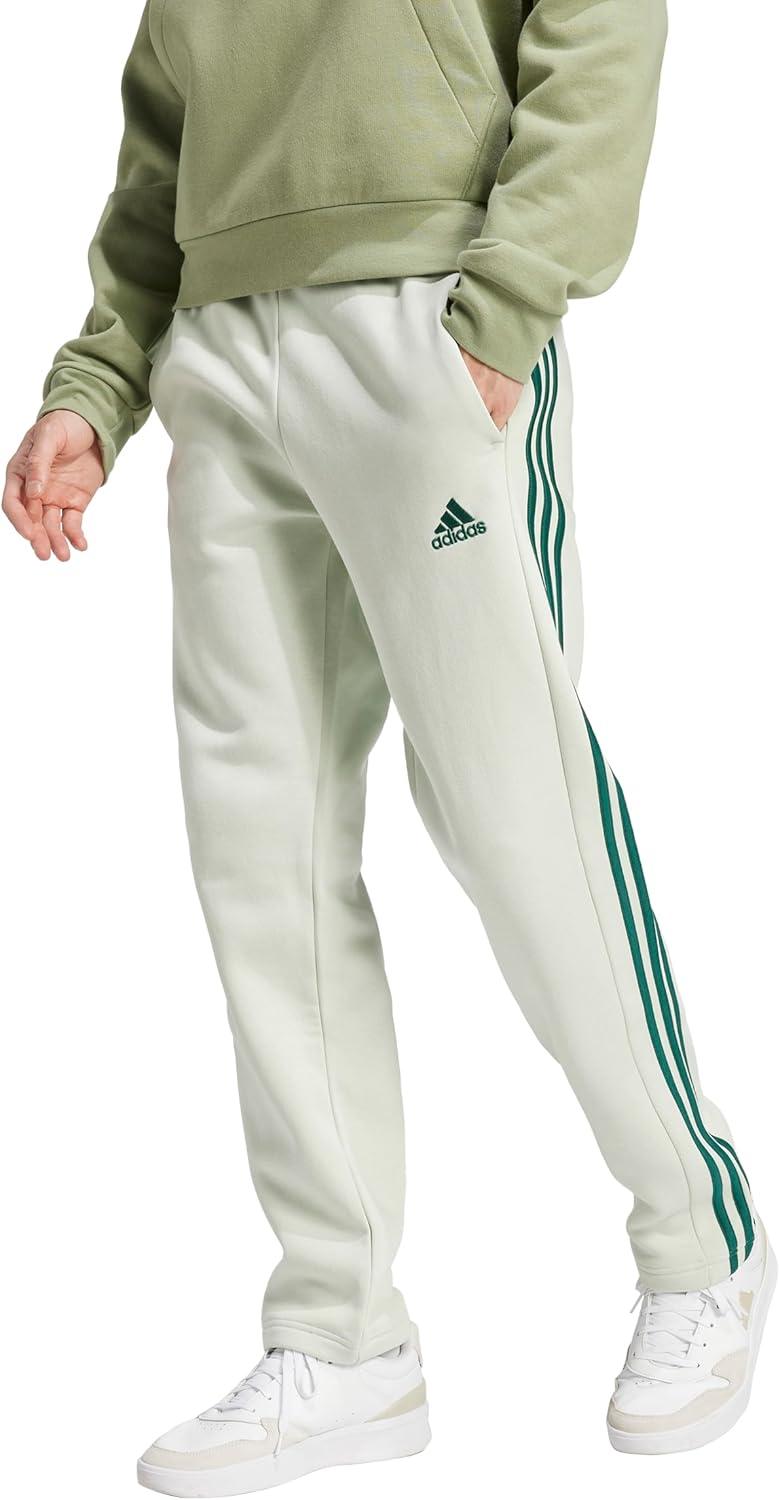 imageAdidas Mens Essentials 3Stripes Regular Tricot PantspantsLinen Green
