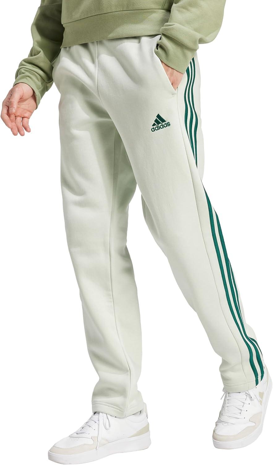 imageAdidas Mens Essentials 3Stripes Regular Tricot PantspantsLinen Green