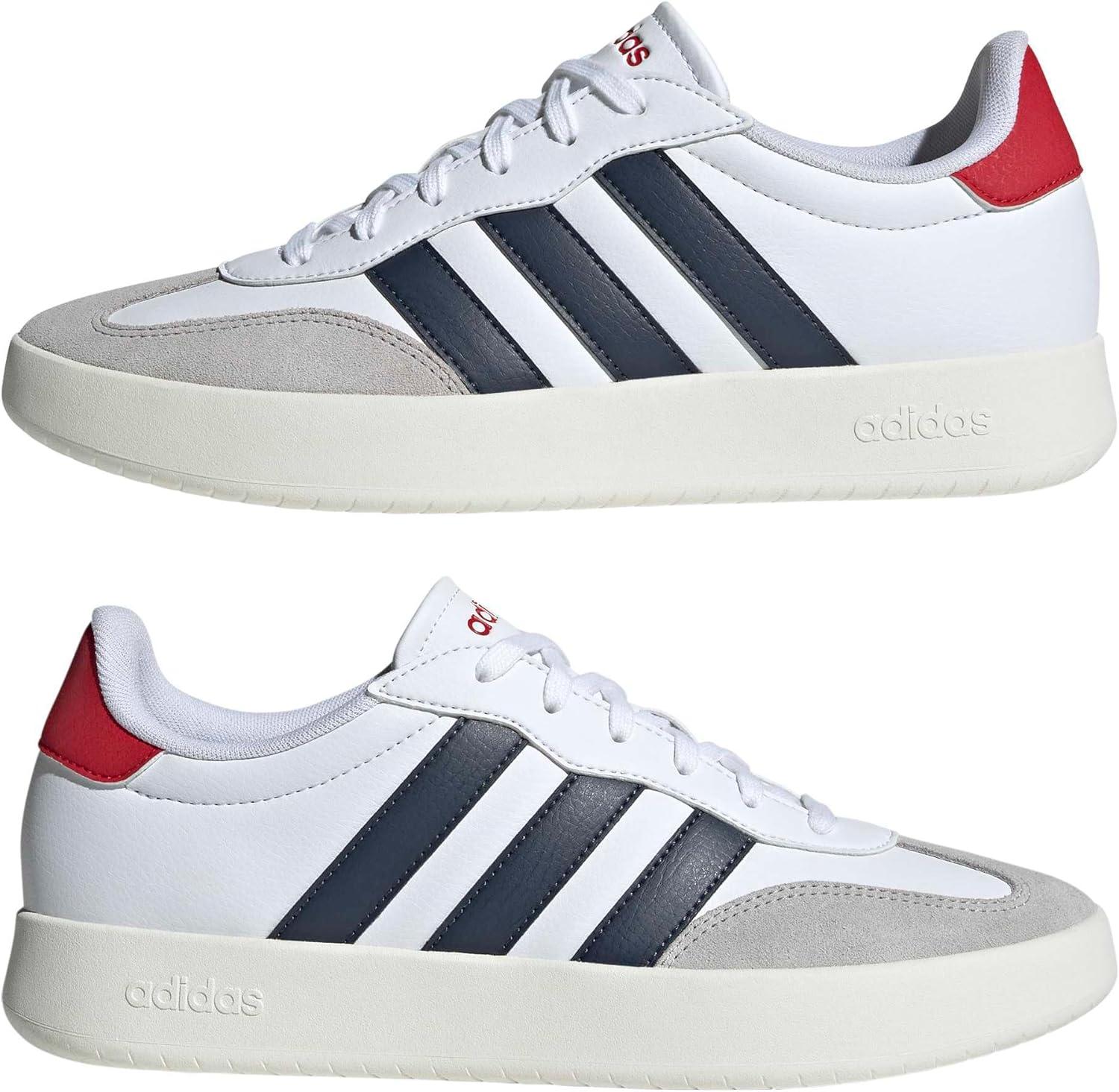 imageadidas Mens Barreda Fashion SneakersWhiteShadow NavyBetter Scarlet
