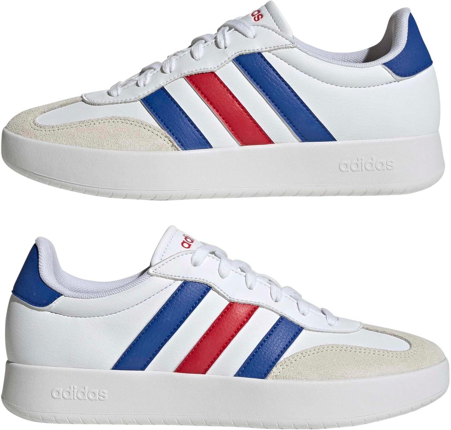 imageadidas Mens Barreda Fashion SneakersWhiteTeam Royal BlueBetter Scarlet