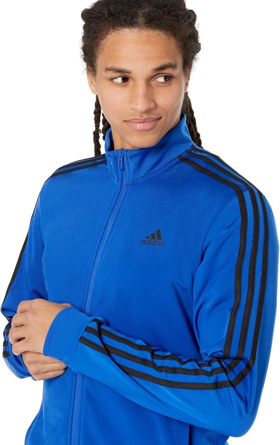 imageadidas Mens Essentials Warmup 3stripes Track TopTeam Royal BlueBlack
