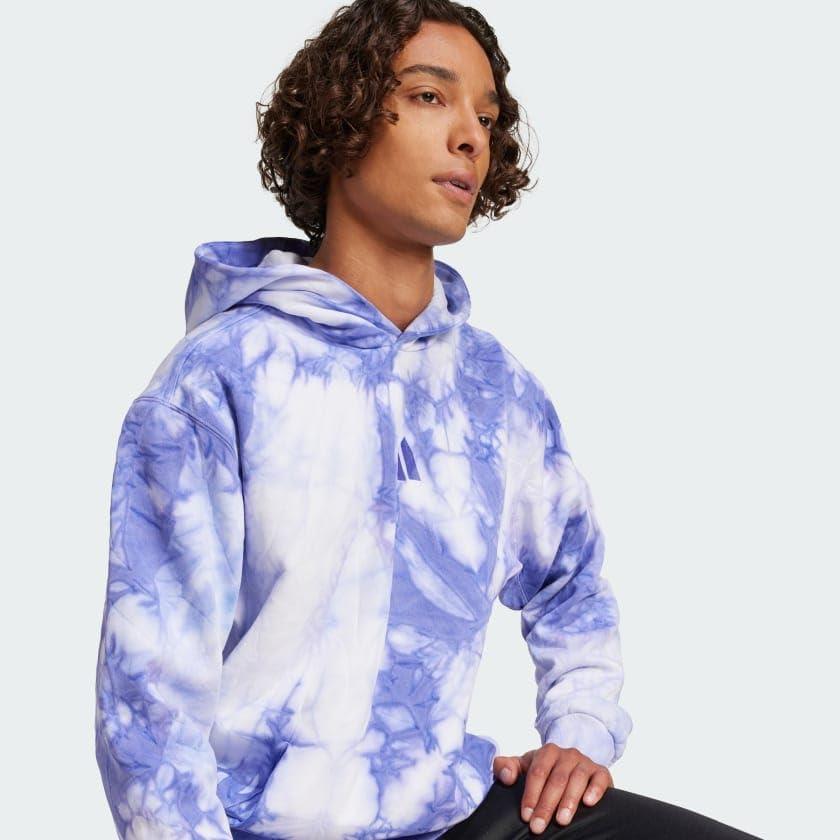 imageadidas mens All Szn Fleece Wash HoodieSemi Cobalt Blue