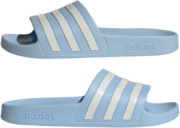 imageadidas womens Adilette AquaGlow BlueZero MetallicZero Metallic
