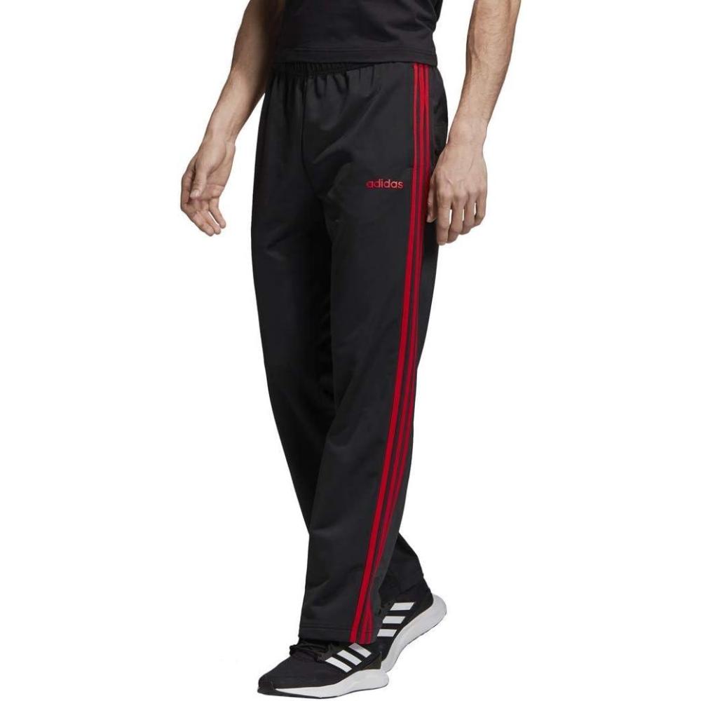imageAdidas Mens Essentials 3Stripes Regular Tricot PantspantsBlackScarlet