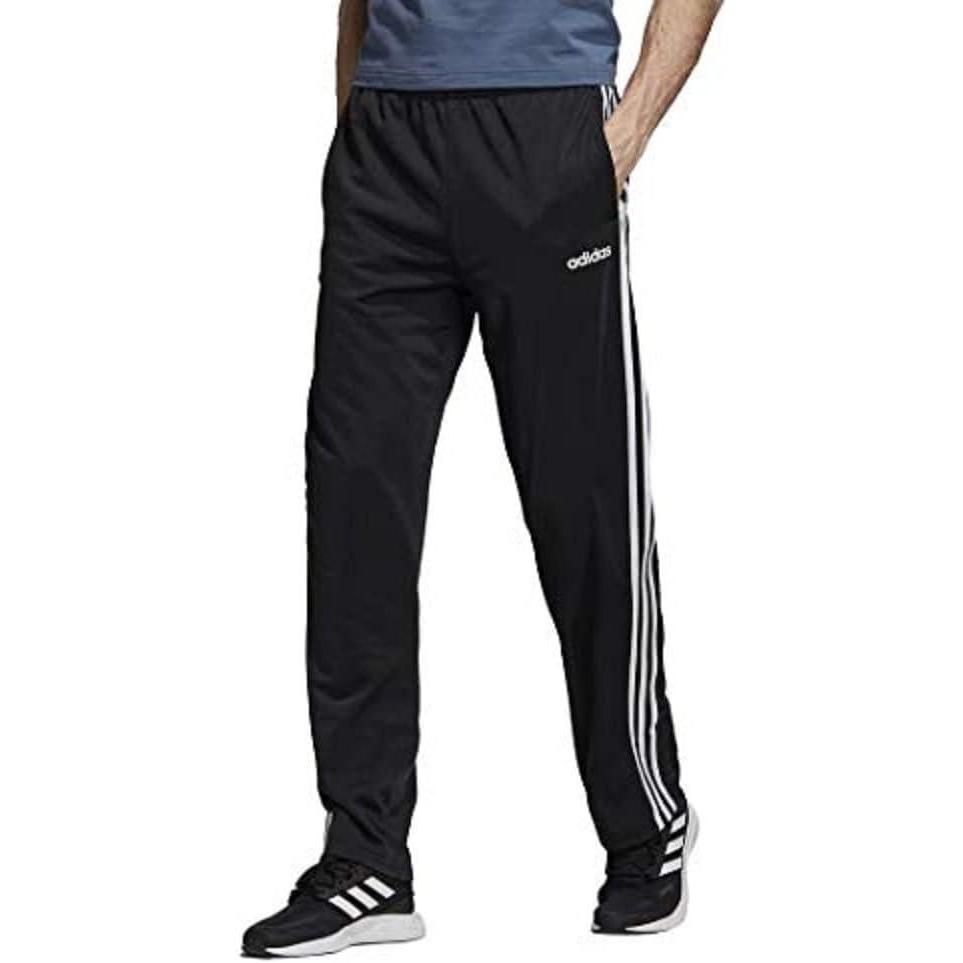 imageAdidas Mens Essentials 3Stripes Regular Tricot PantspantsBlackWhite