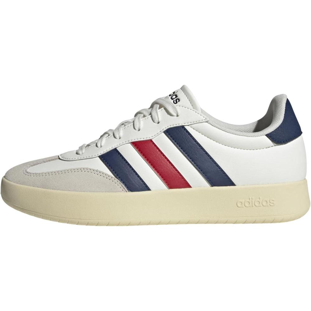 imageadidas Mens Barreda Fashion SneakersOff WhiteDark BlueBetter Scarlet