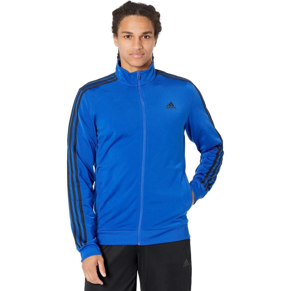 imageadidas Mens Essentials Warmup 3stripes Track TopTeam Royal BlueBlack