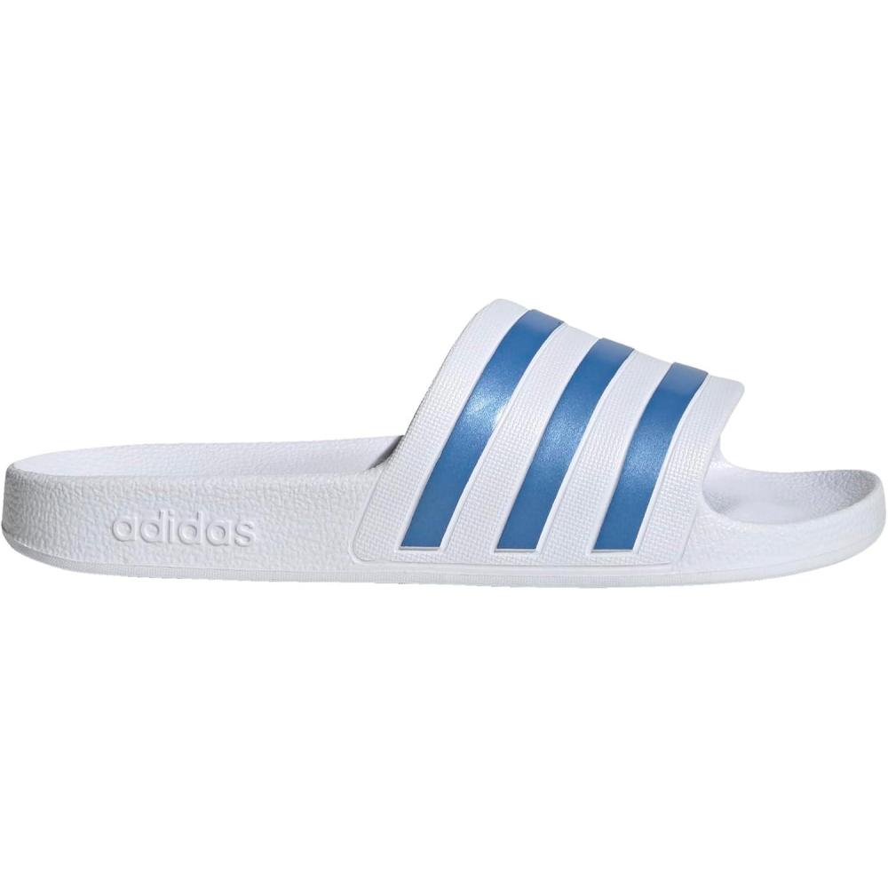 imageadidas womens Adilette AquaWhiteBlue Fusion MetallicWhite
