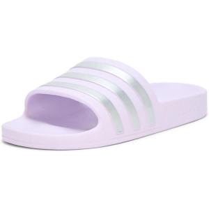 adidas womens Adilette Aqua(Ice Lavender/Matte Silver/Matte Silver)