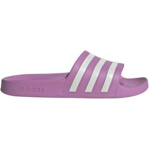 adidas womens Adilette Aqua(Preloved Purple/Off White/Grey)