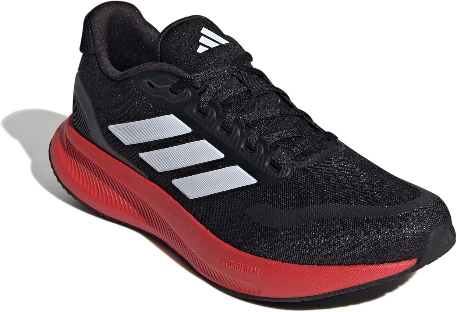 imageAdidas Mens Run Falcon 5BlackWhiteBright Red