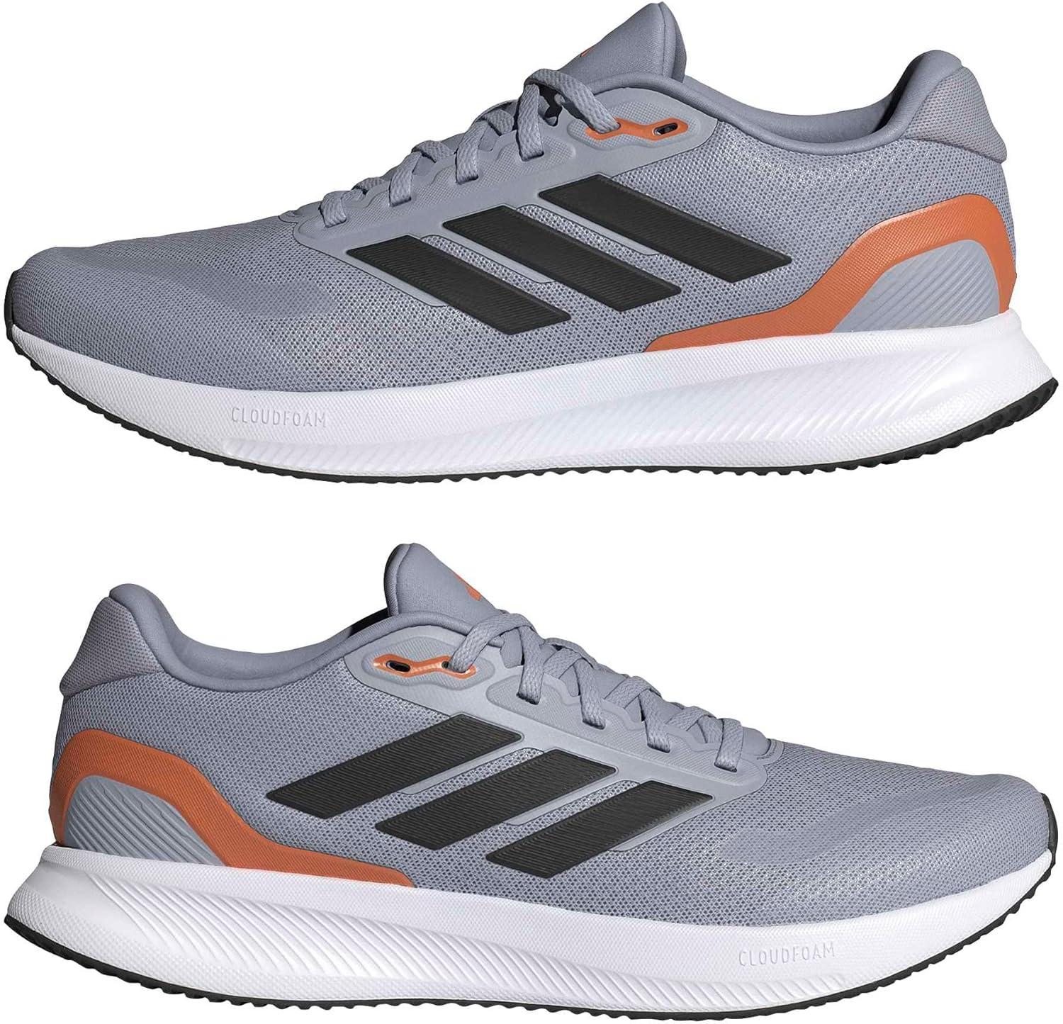 imageAdidas Mens Run Falcon 5Halo SilverBlackDusky Orange