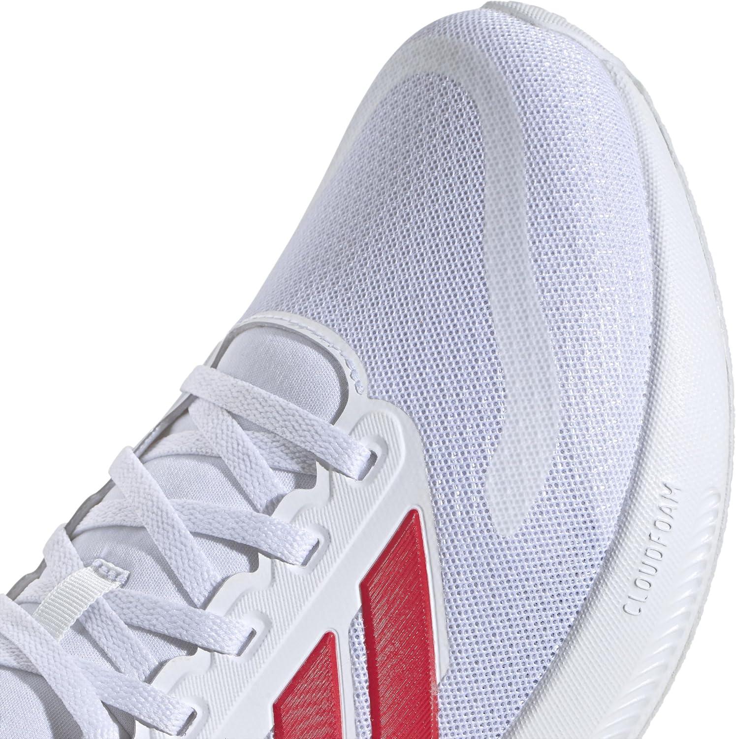 imageAdidas Mens Run Falcon 5WhiteSemi Lucid RedBlack
