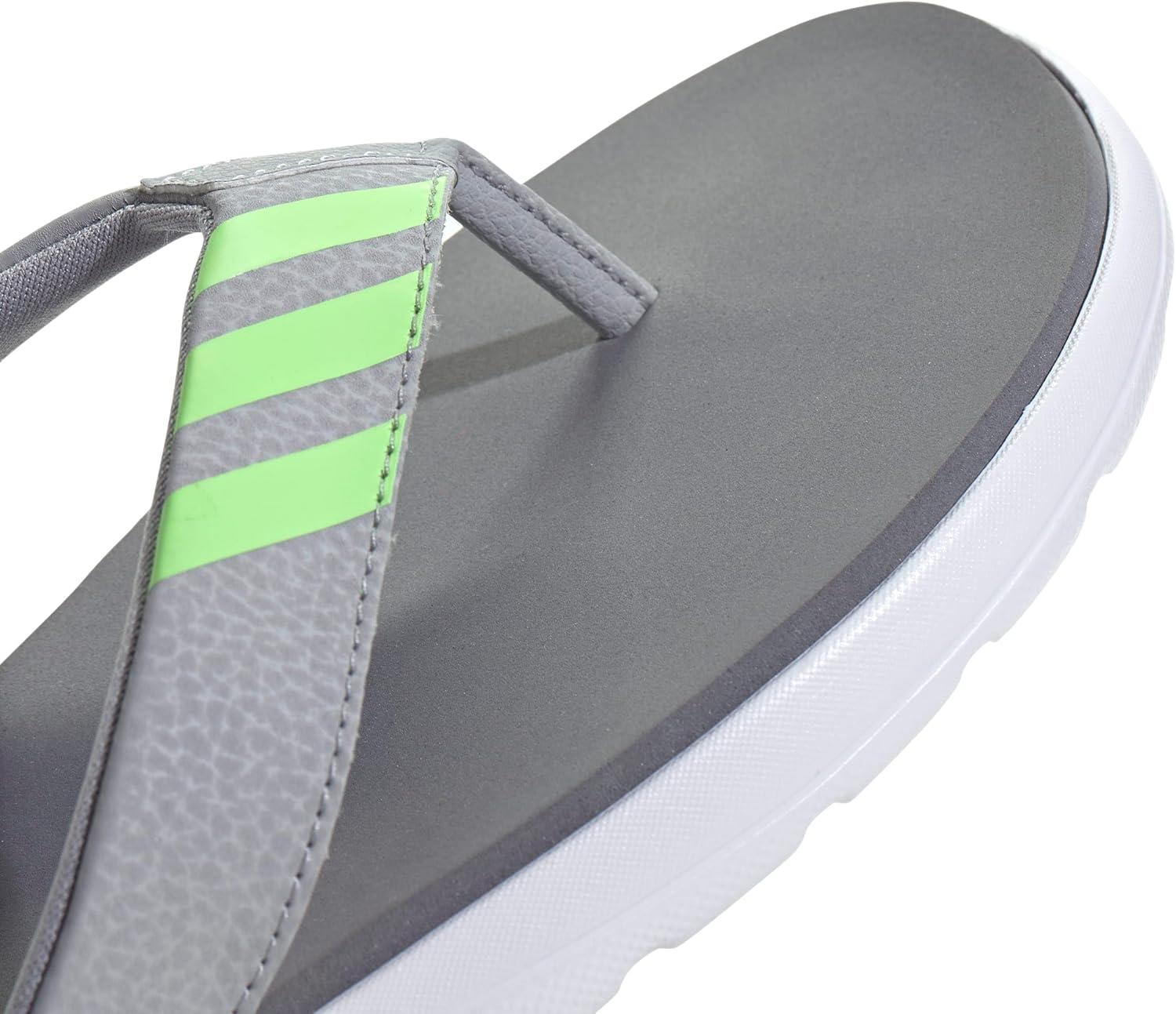 imageadidas Mens Leisure and Sportwear Flip Flop SandalsGreyGreen SparkWhite
