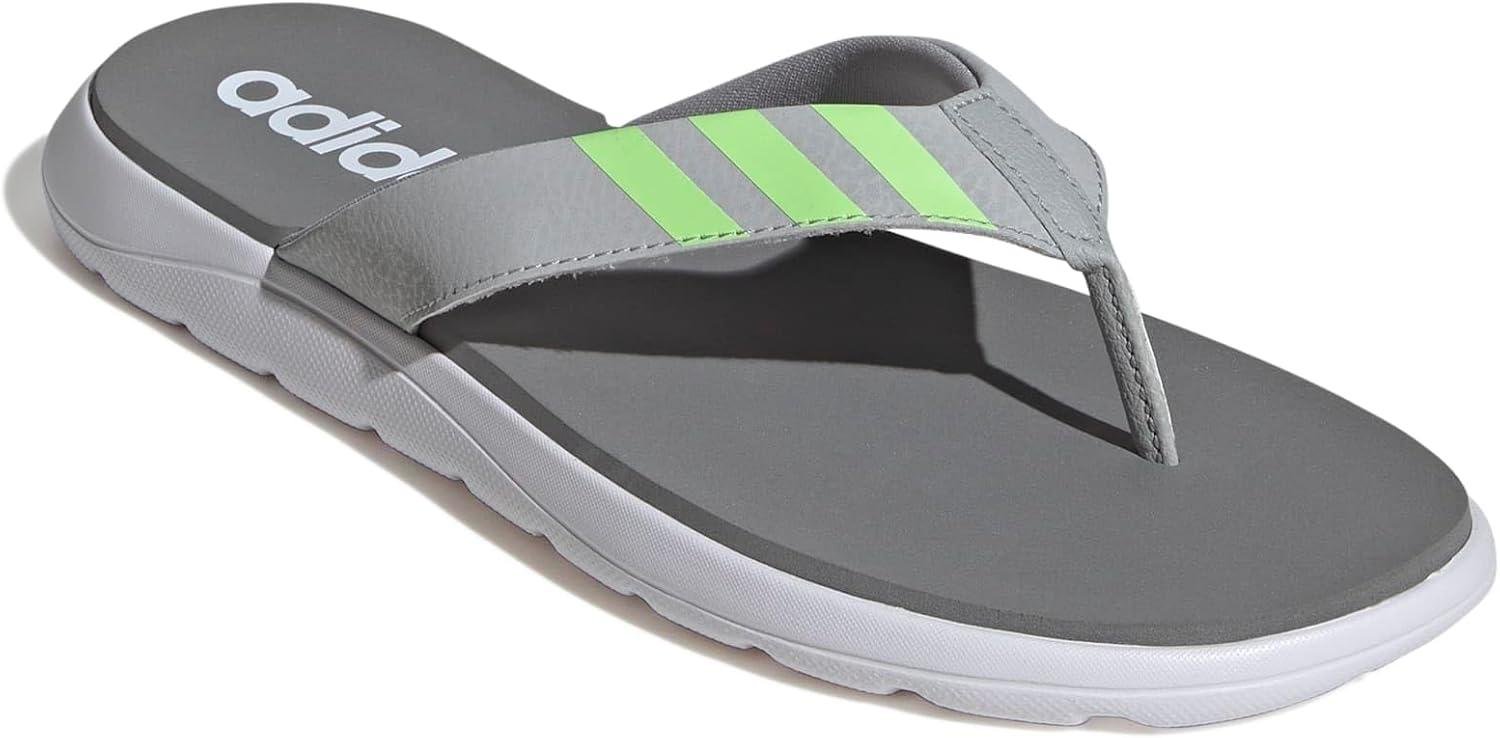imageadidas Mens Leisure and Sportwear Flip Flop SandalsGreyGreen SparkWhite