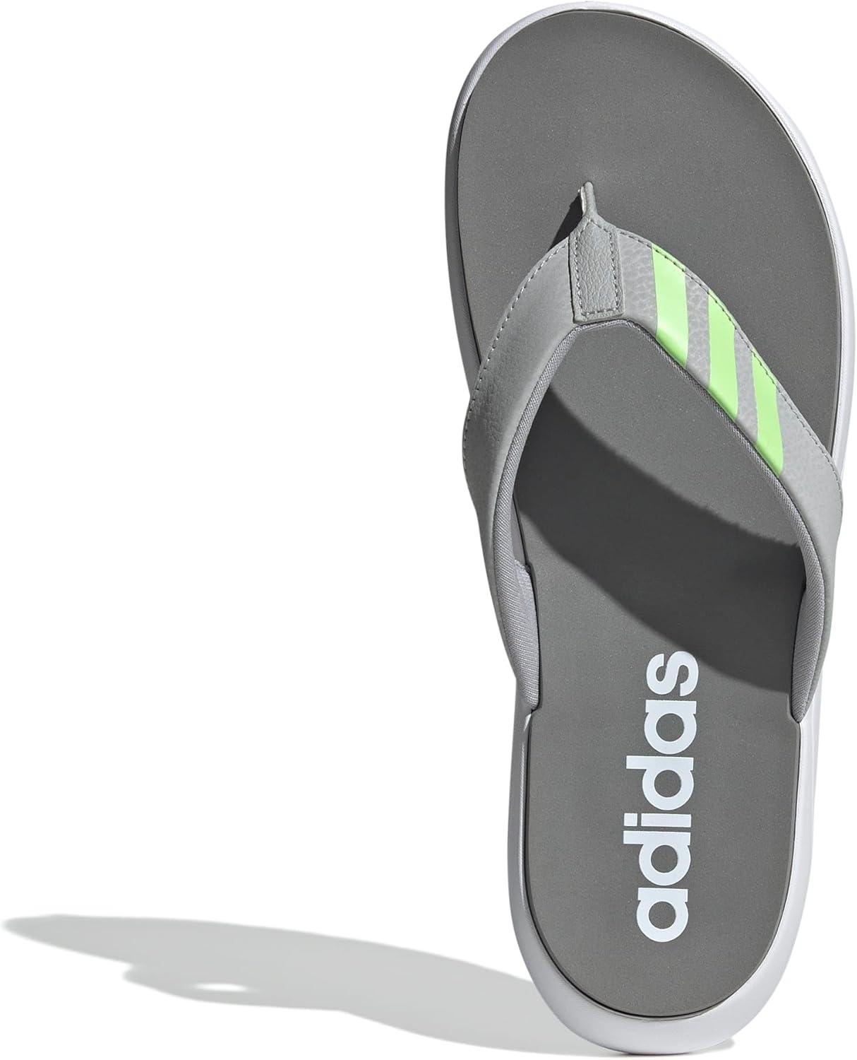 imageadidas Mens Leisure and Sportwear Flip Flop SandalsGreyGreen SparkWhite