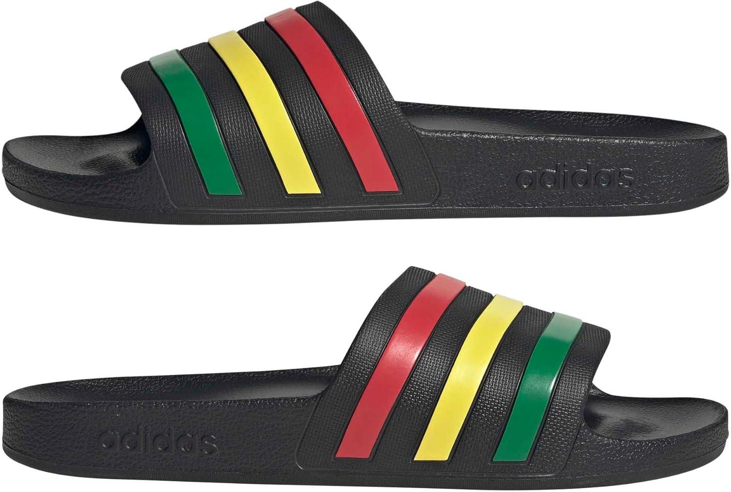imageadidas Unisex Adult Adilette Aqua Slide SandalCore BlackGreenPure Ruby