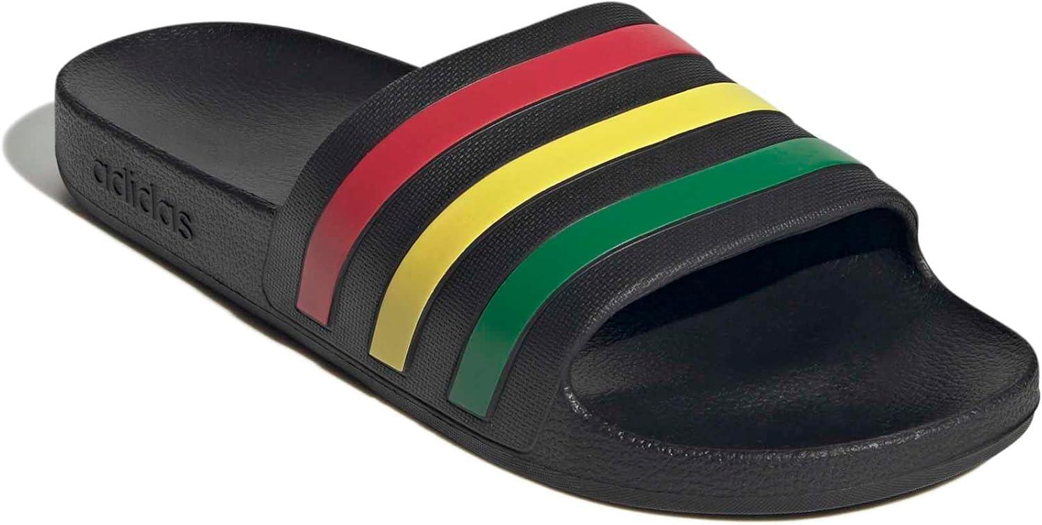 imageadidas Unisex Adult Adilette Aqua Slide SandalCore BlackGreenPure Ruby