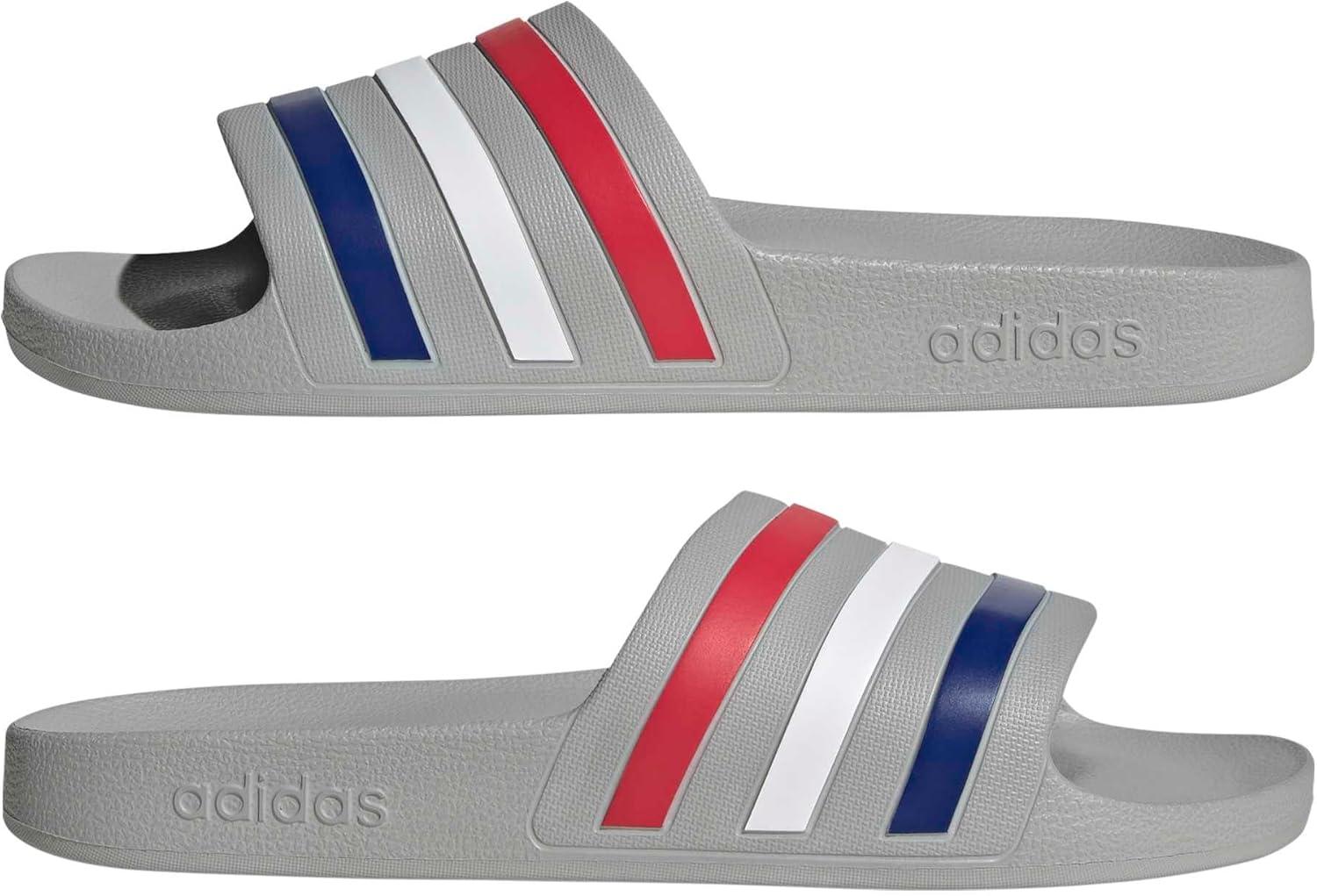 imageadidas Unisex Adult Adilette Aqua Slide SandalGreyMystery InkPure Ruby