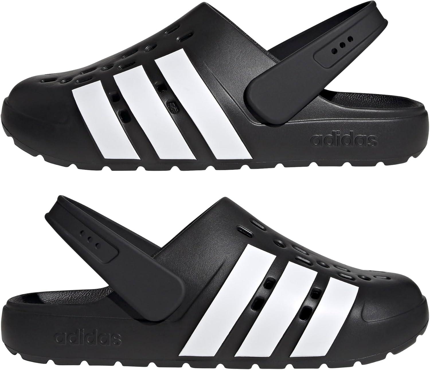 imageadidas Unisex Adult Adilette Clog 20 ClogsBlackWhiteBlack