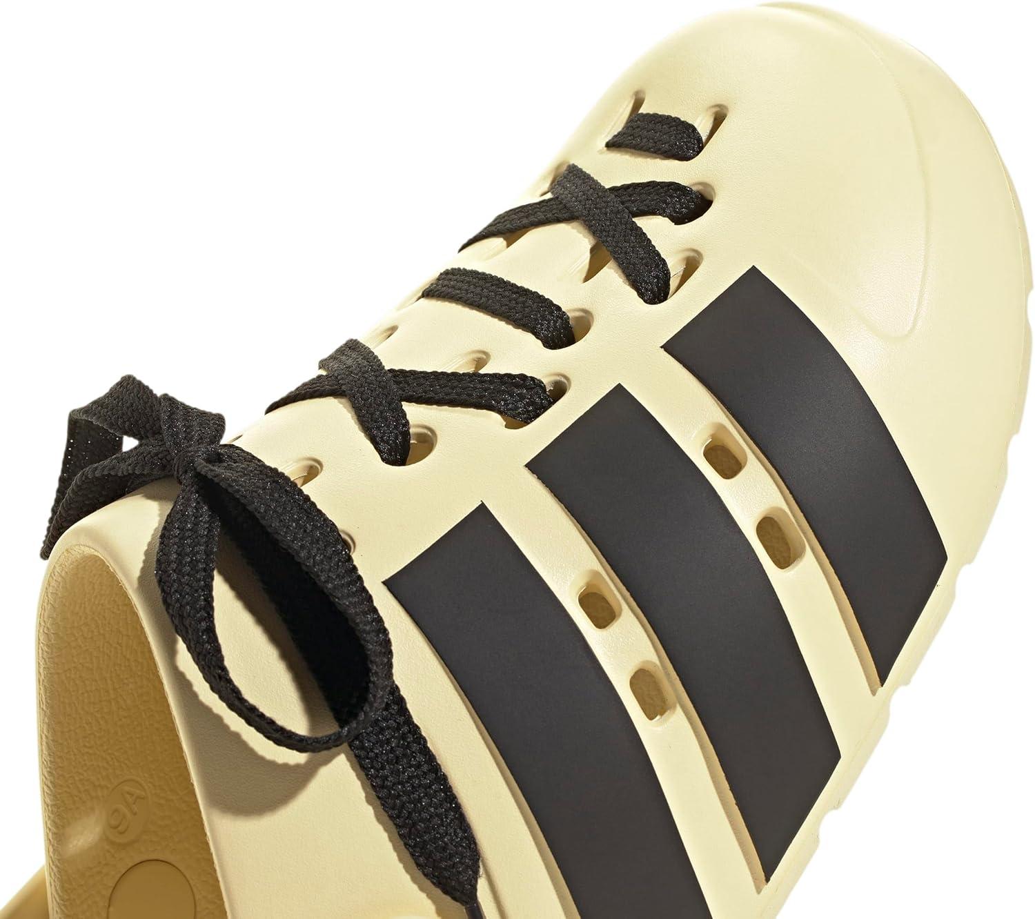 imageadidas Unisex Adult Adilette Clog 20 ClogsWarm VanillaBlackGold Metallic