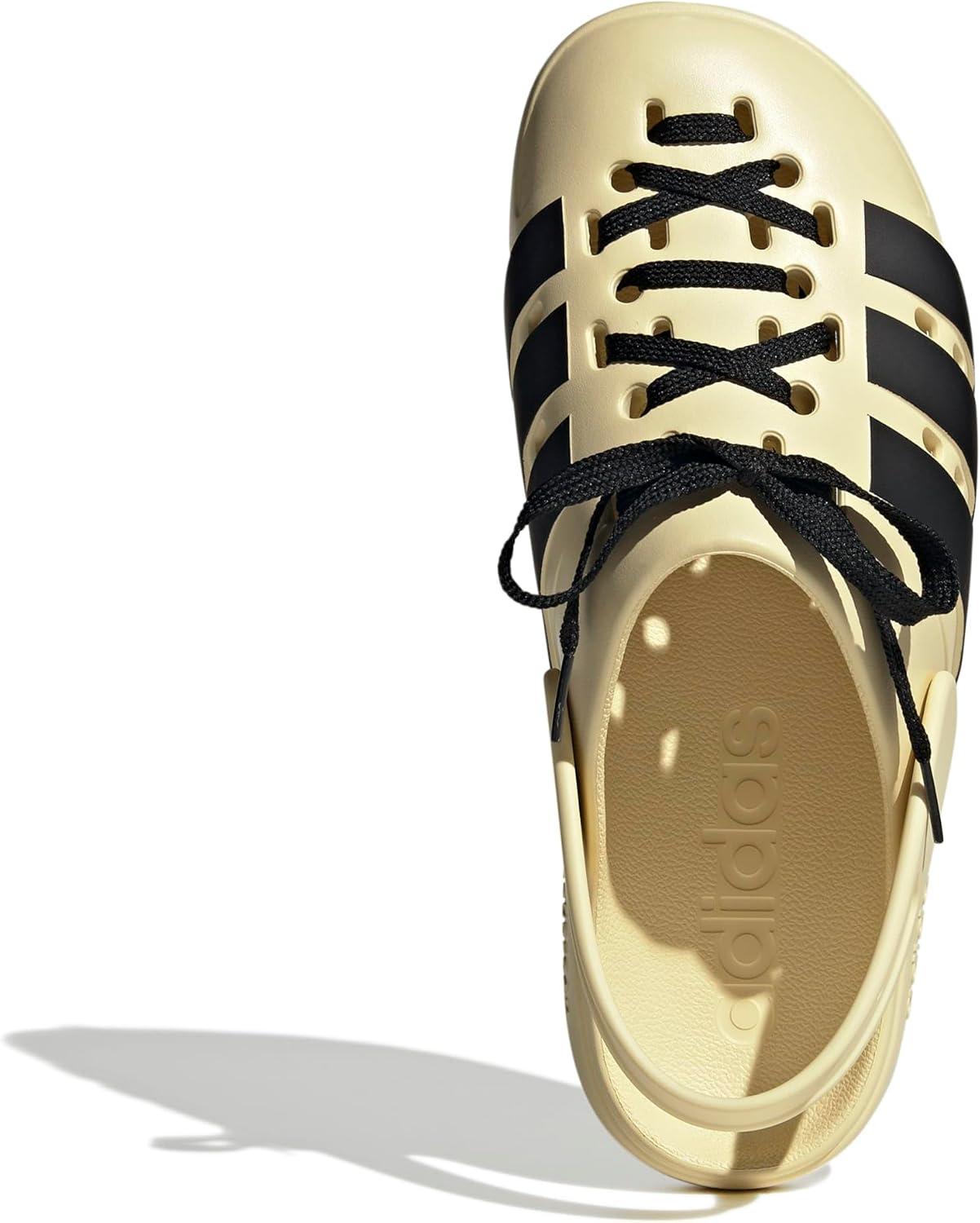 imageadidas Unisex Adult Adilette Clog 20 ClogsWarm VanillaBlackGold Metallic