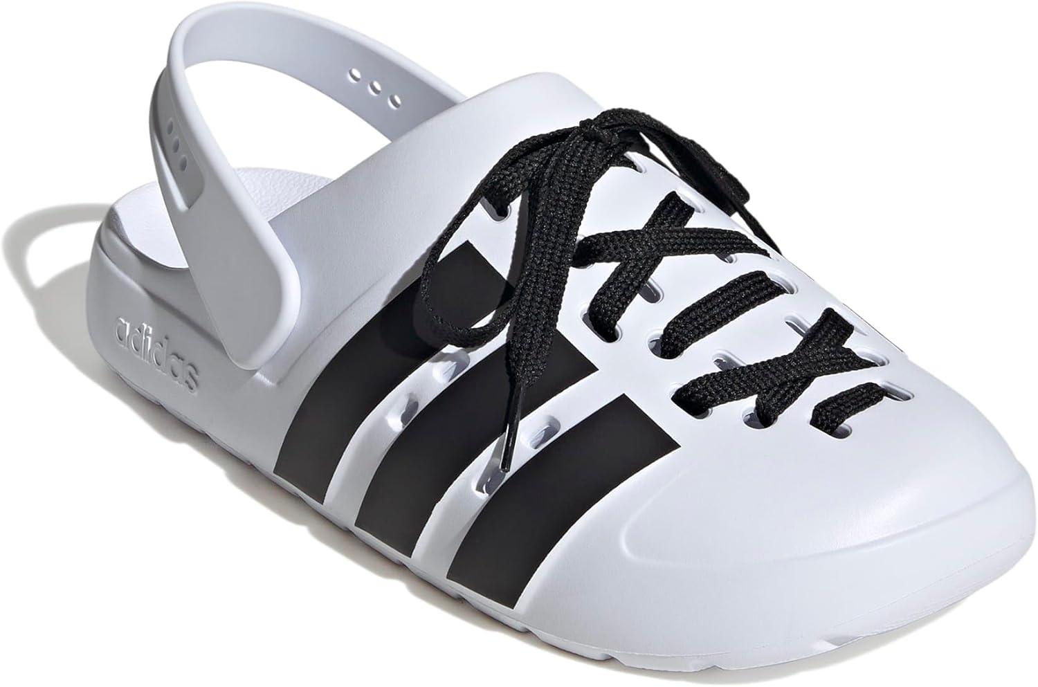 imageadidas Unisex Adult Adilette Clog 20 ClogsWhiteBlackGold Metallic