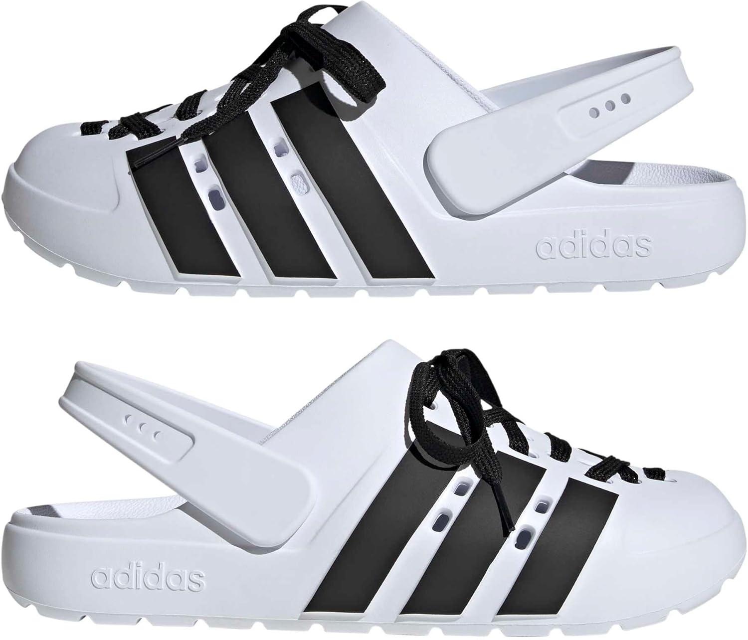 imageadidas Unisex Adult Adilette Clog 20 ClogsWhiteBlackGold Metallic