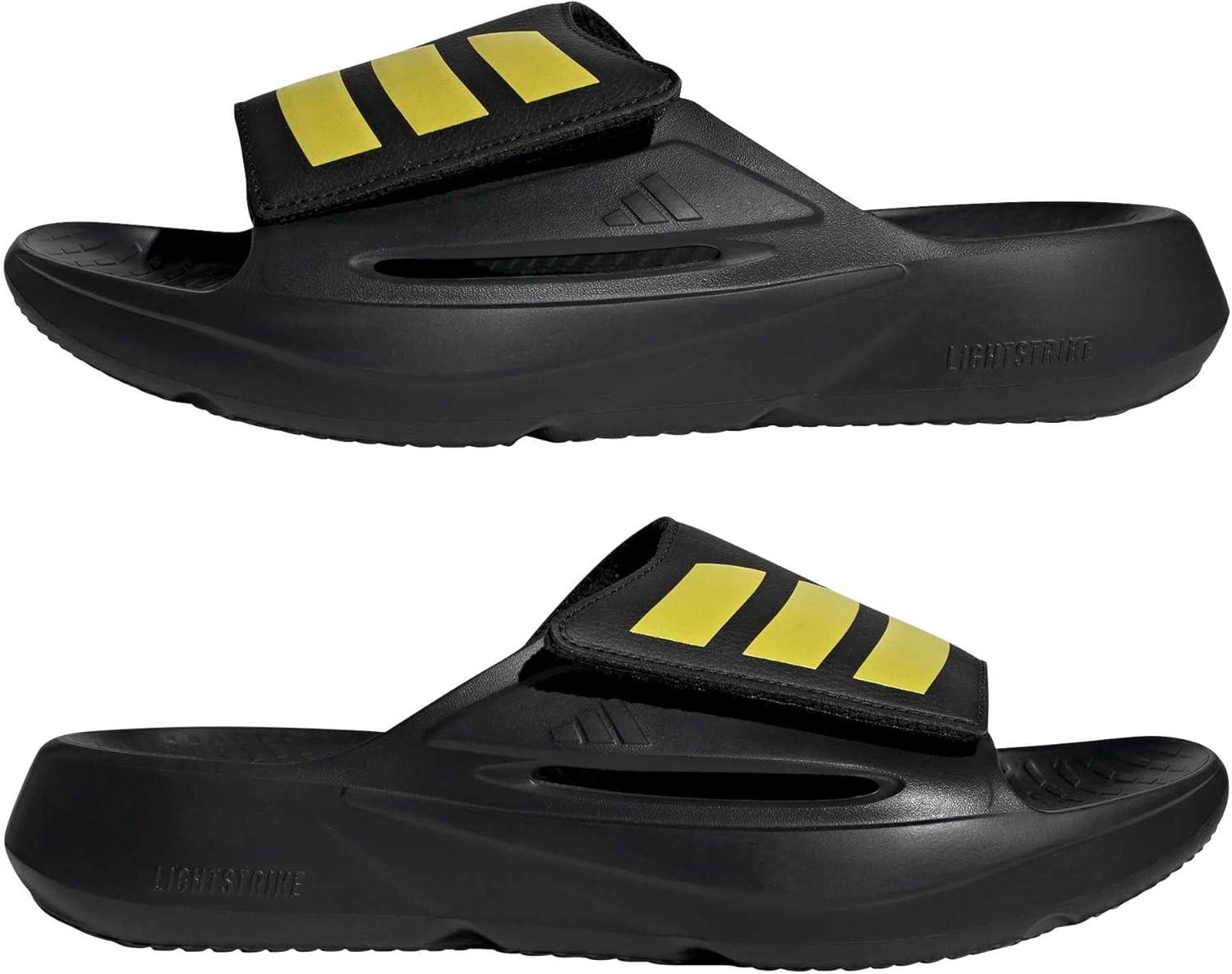 imageadidas Unisex Adult Lightblaze Athletic SandalsBlackYellowBlack
