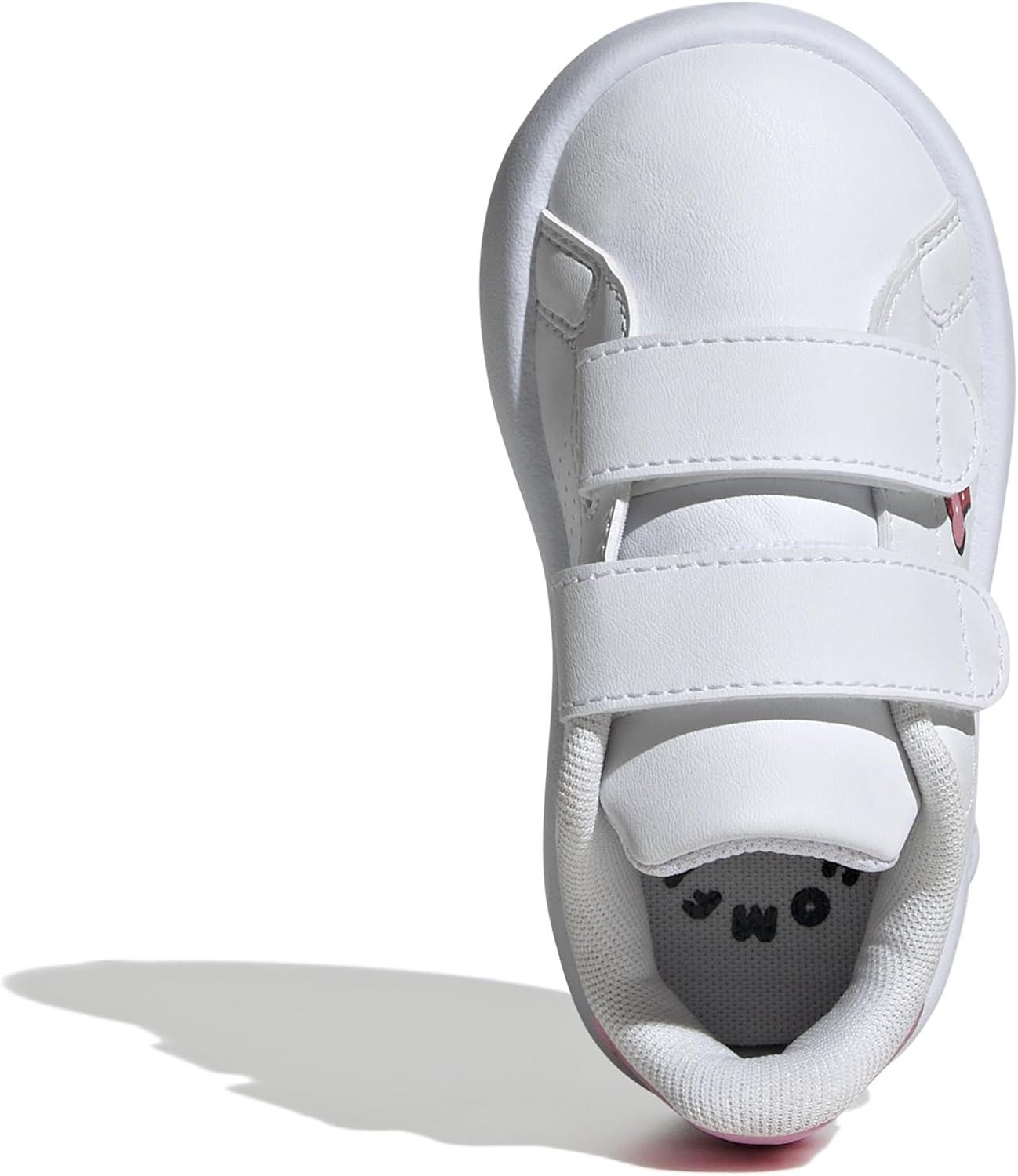 imageAdidas UnisexChild Advantage Base 20WhiteBliss PinkSemi Lucid Red
