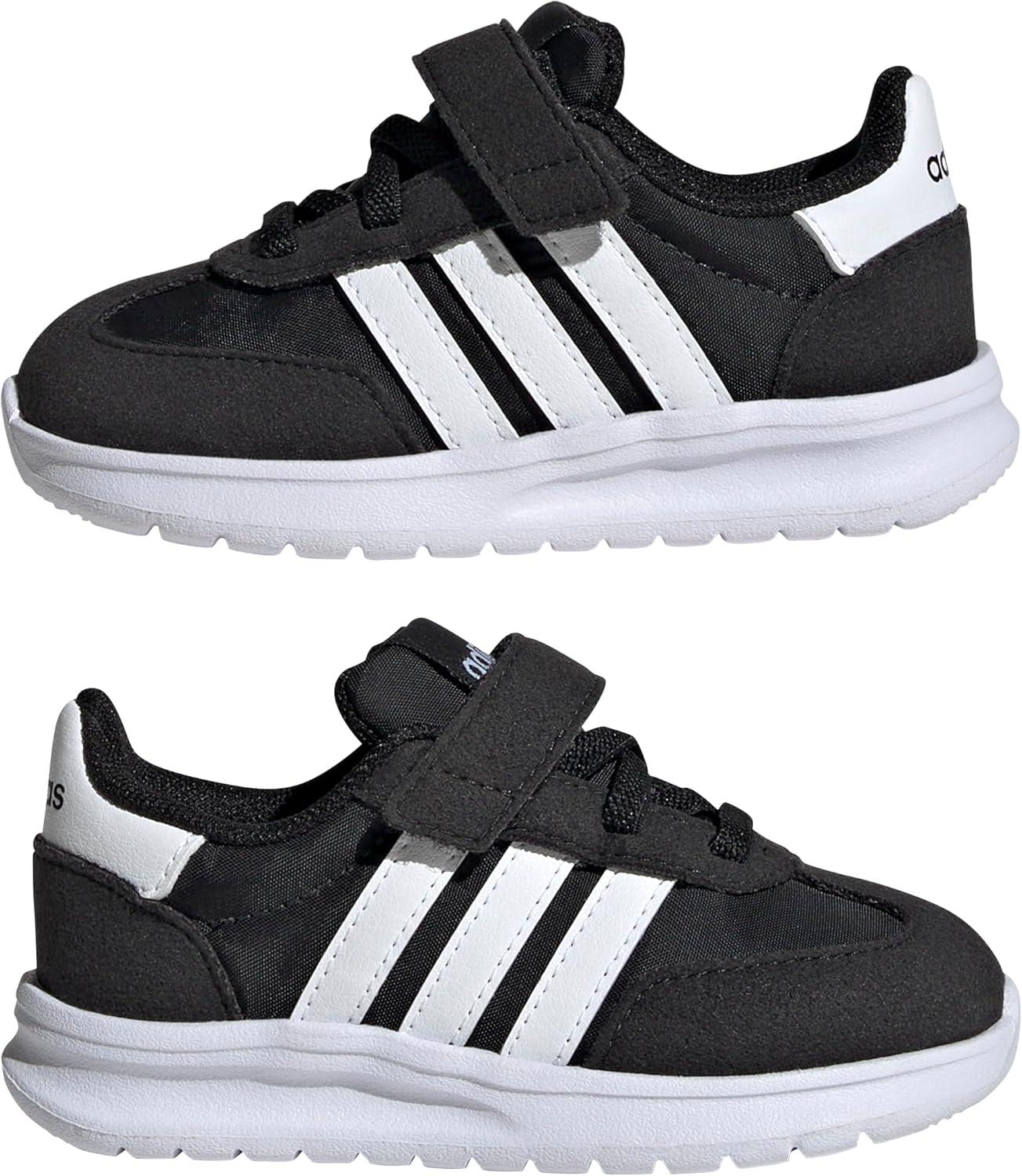 imageAdidas UnisexChild Run 70s 20 Elastic Lace ampamp StrapBlackWhiteBlack