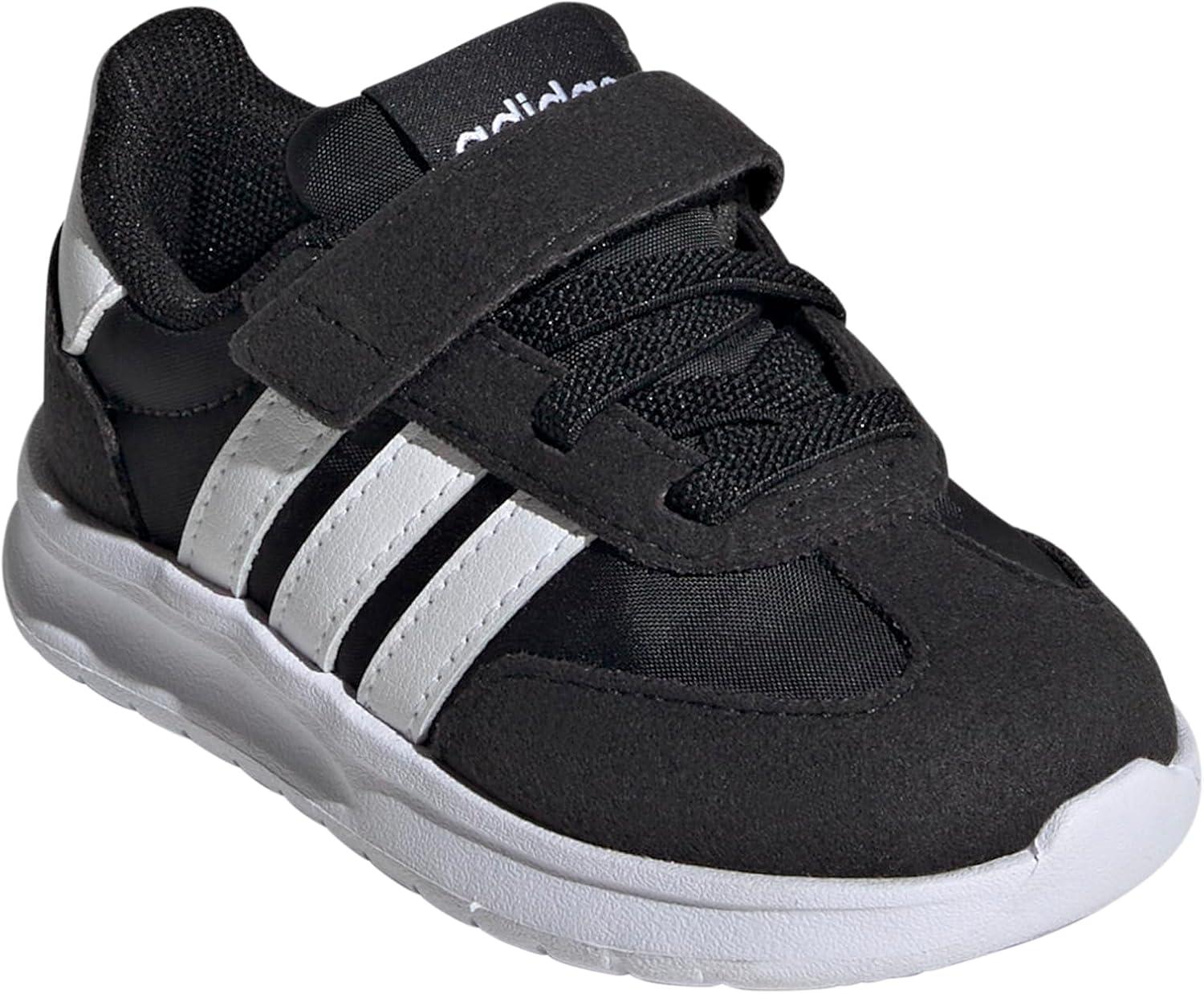 imageAdidas UnisexChild Run 70s 20 Elastic Lace ampamp StrapBlackWhiteBlack