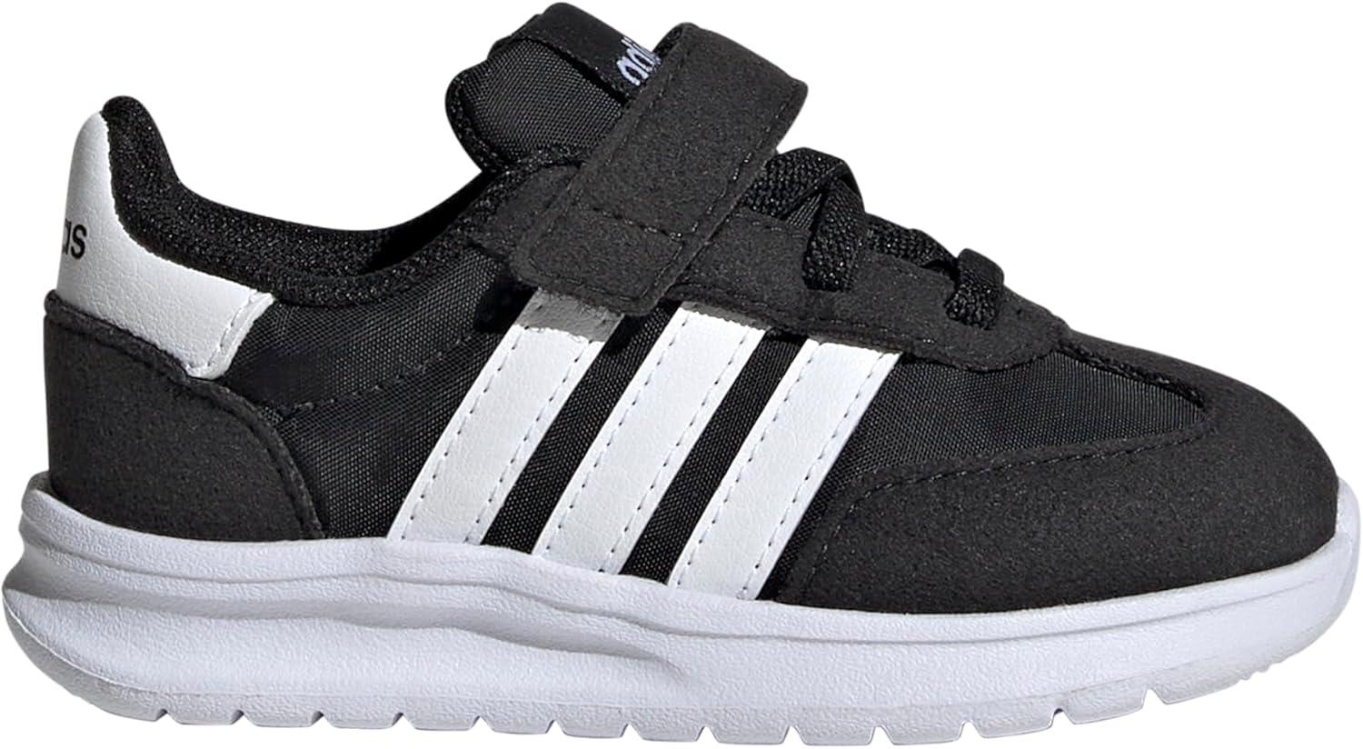 imageAdidas UnisexChild Run 70s 20 Elastic Lace ampamp StrapBlackWhiteBlack