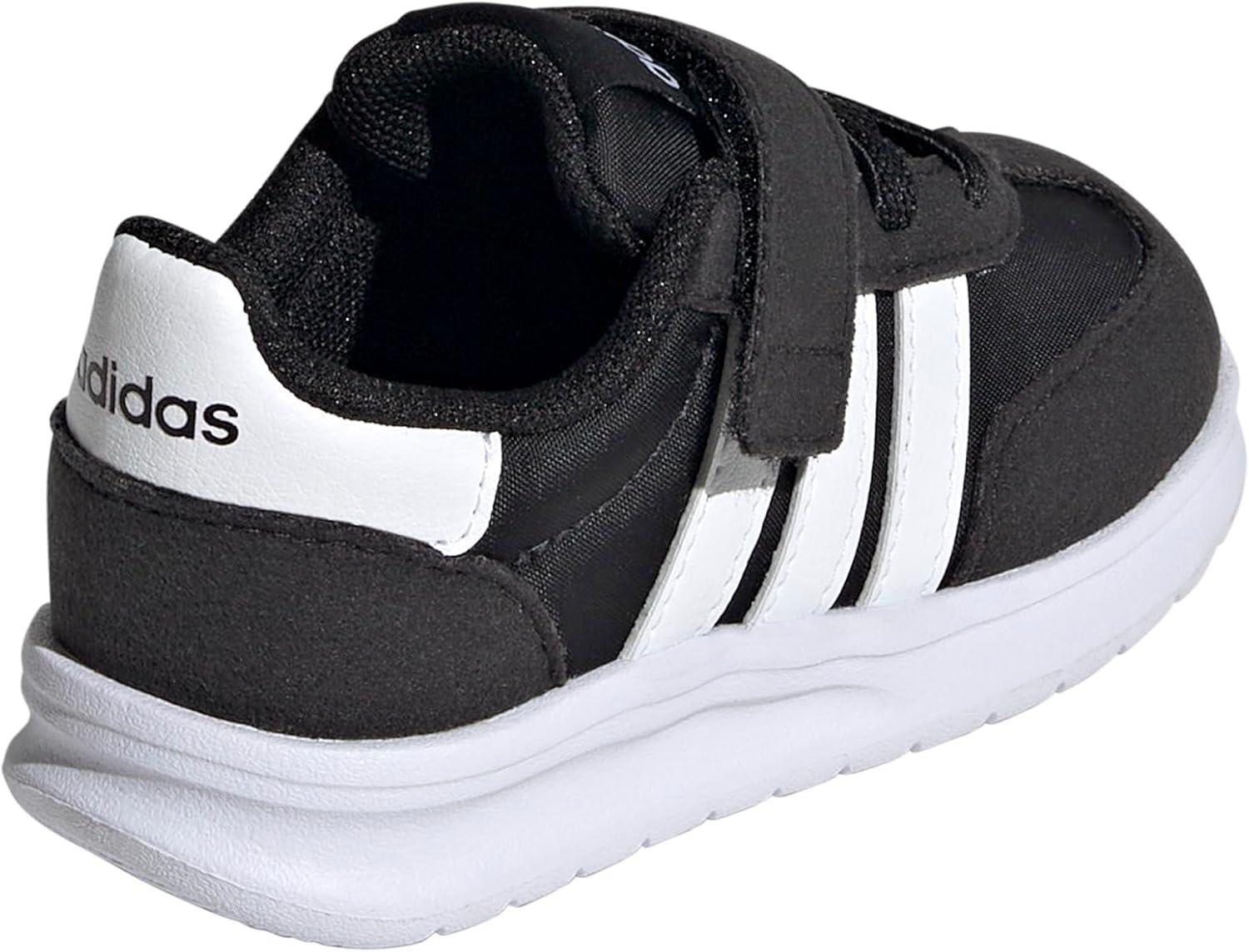 imageAdidas UnisexChild Run 70s 20 Elastic Lace ampamp StrapBlackWhiteBlack