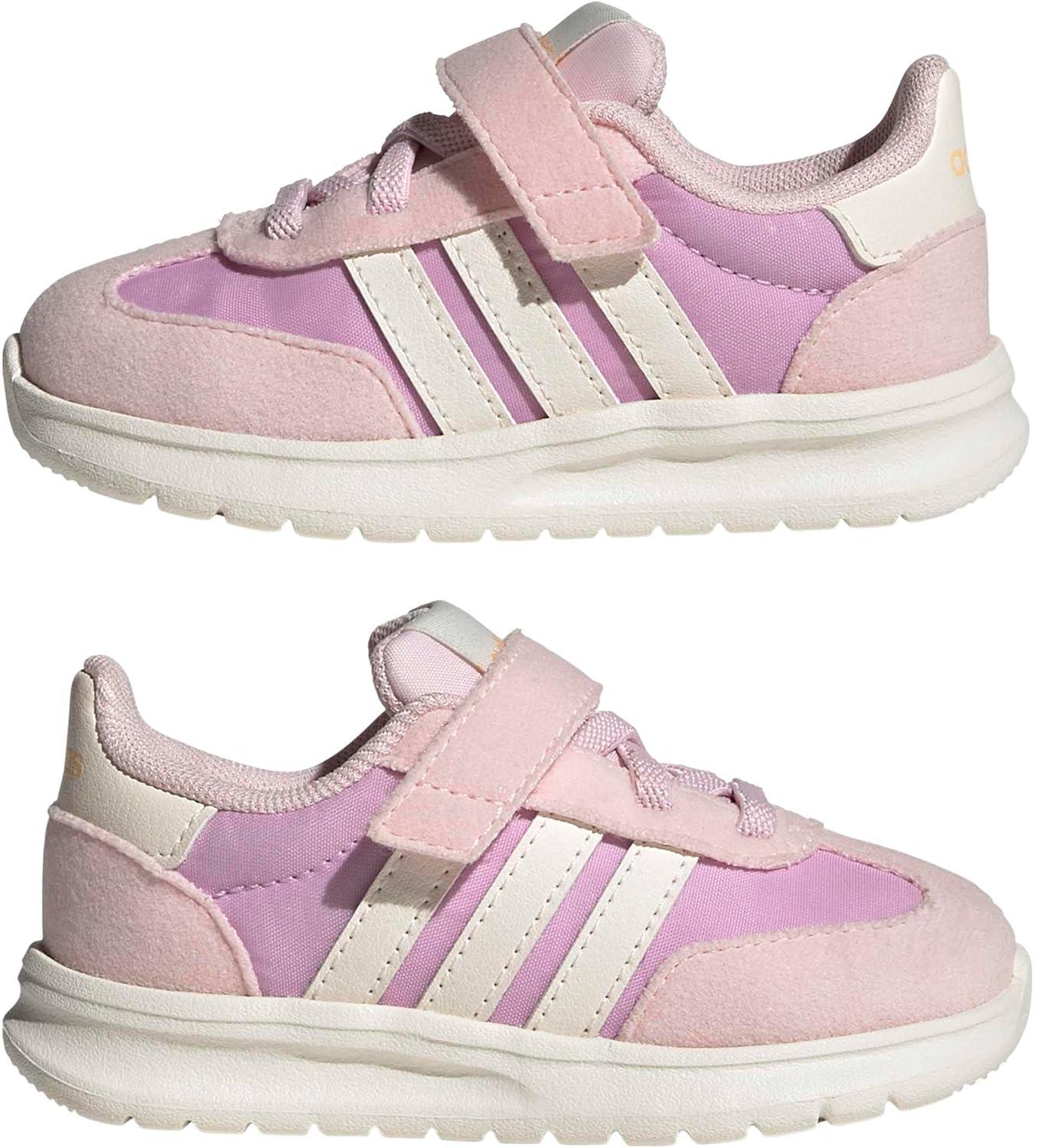 imageAdidas UnisexChild Run 70s 20 Elastic Lace ampamp StrapBliss LilacOff WhiteClear Pink