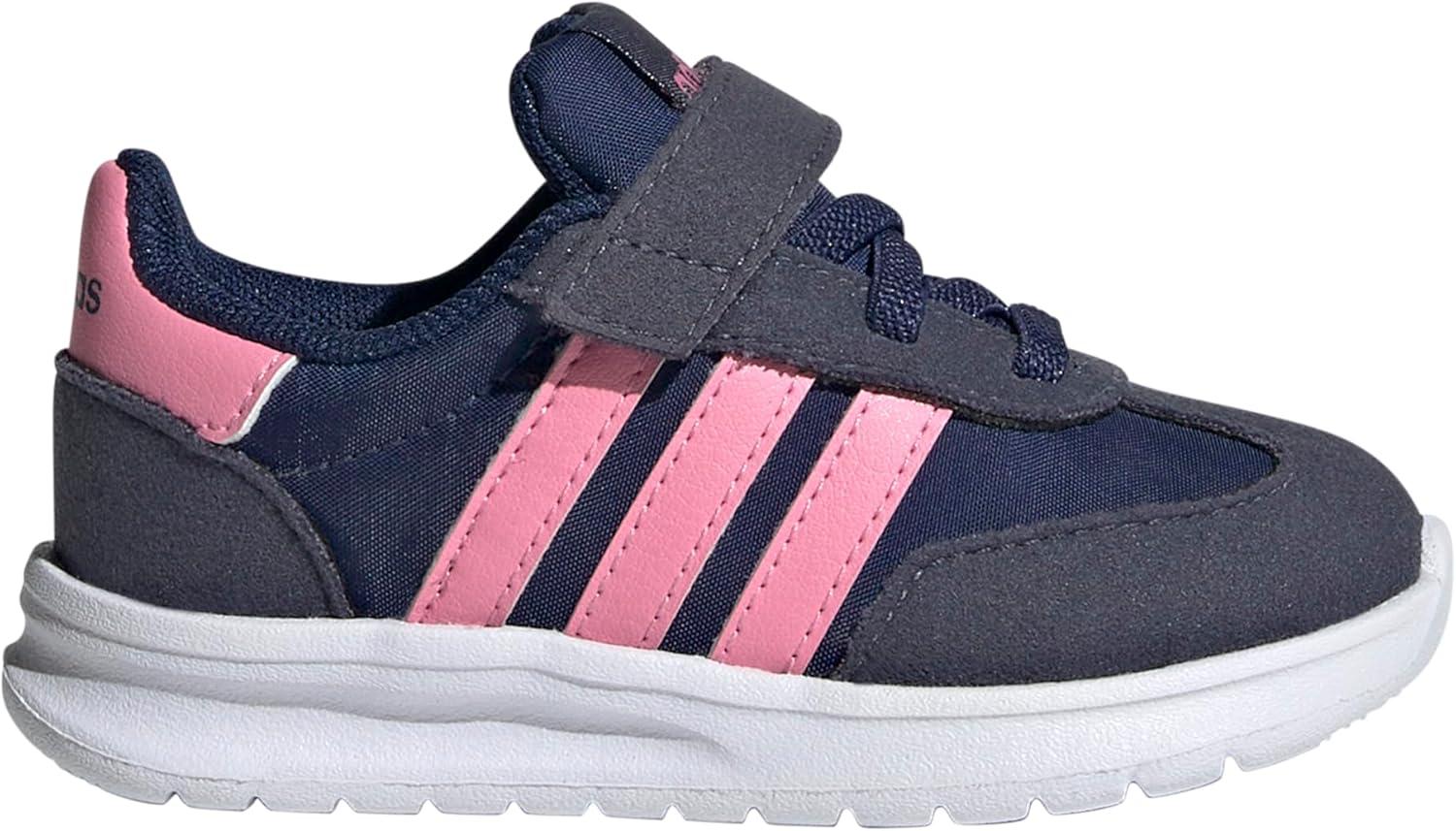 imageAdidas UnisexChild Run 70s 20 Elastic Lace ampamp StrapDark BlueBliss PinkShadow Navy