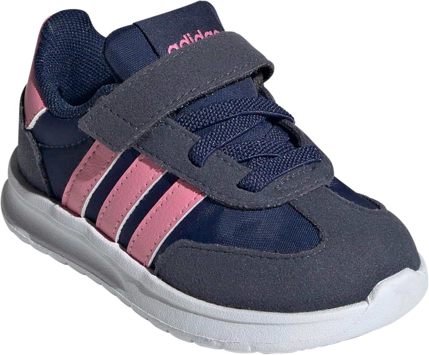 imageAdidas UnisexChild Run 70s 20 Elastic Lace ampamp StrapDark BlueBliss PinkShadow Navy