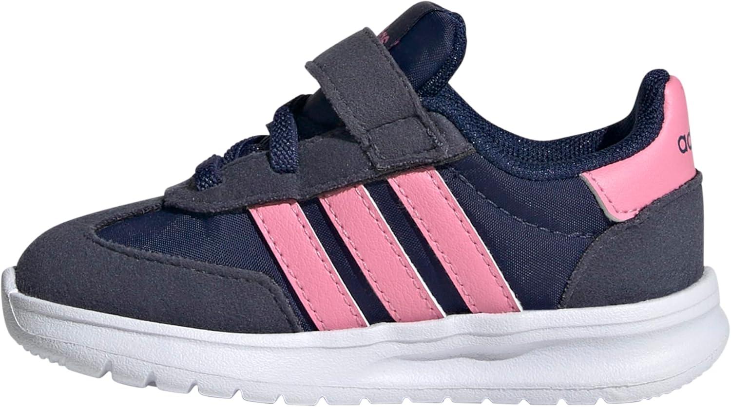 imageAdidas UnisexChild Run 70s 20 Elastic Lace ampamp StrapDark BlueBliss PinkShadow Navy