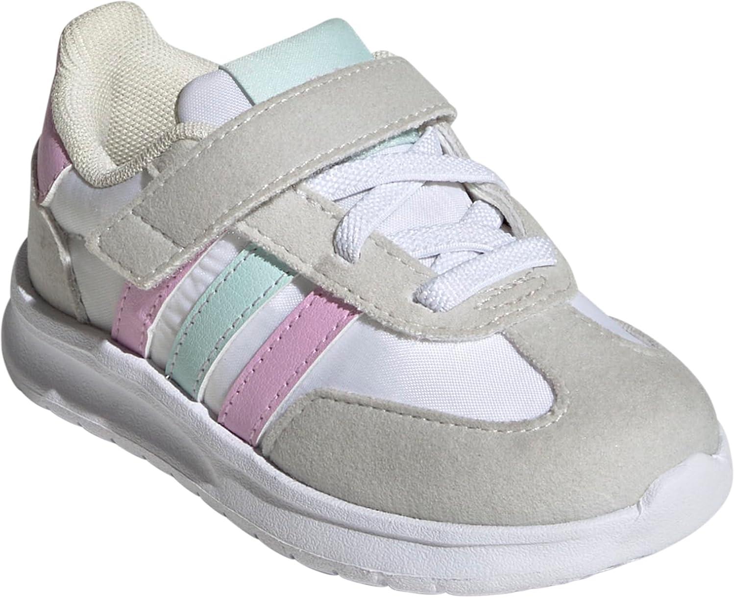 imageAdidas UnisexChild Run 70s 20 Elastic Lace ampamp StrapWhiteBliss LilacHalo Mint