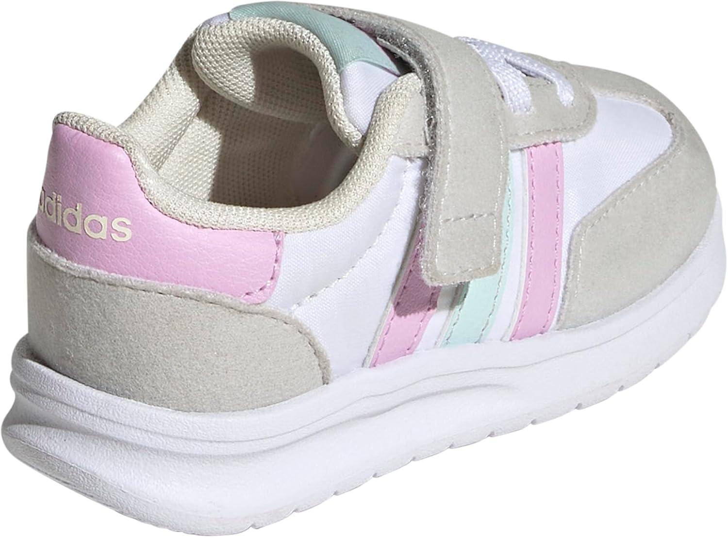 imageAdidas UnisexChild Run 70s 20 Elastic Lace ampamp StrapWhiteBliss LilacHalo Mint