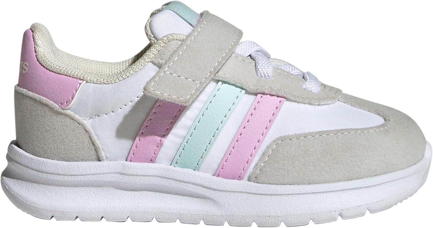 imageAdidas UnisexChild Run 70s 20 Elastic Lace ampamp StrapWhiteBliss LilacHalo Mint