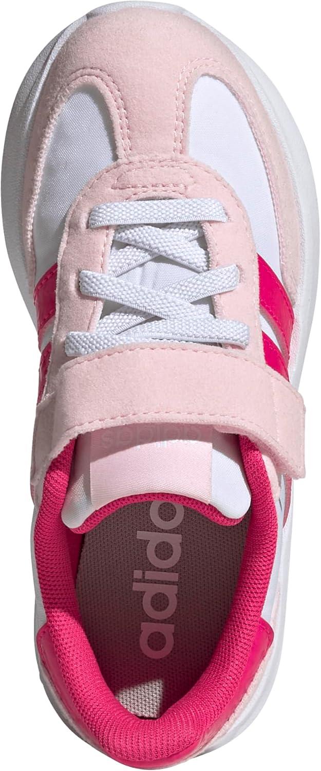 imageAdidas UnisexChild Run 70s 20 Elastic Lace ampamp StrapWhiteShock PinkClear Pink