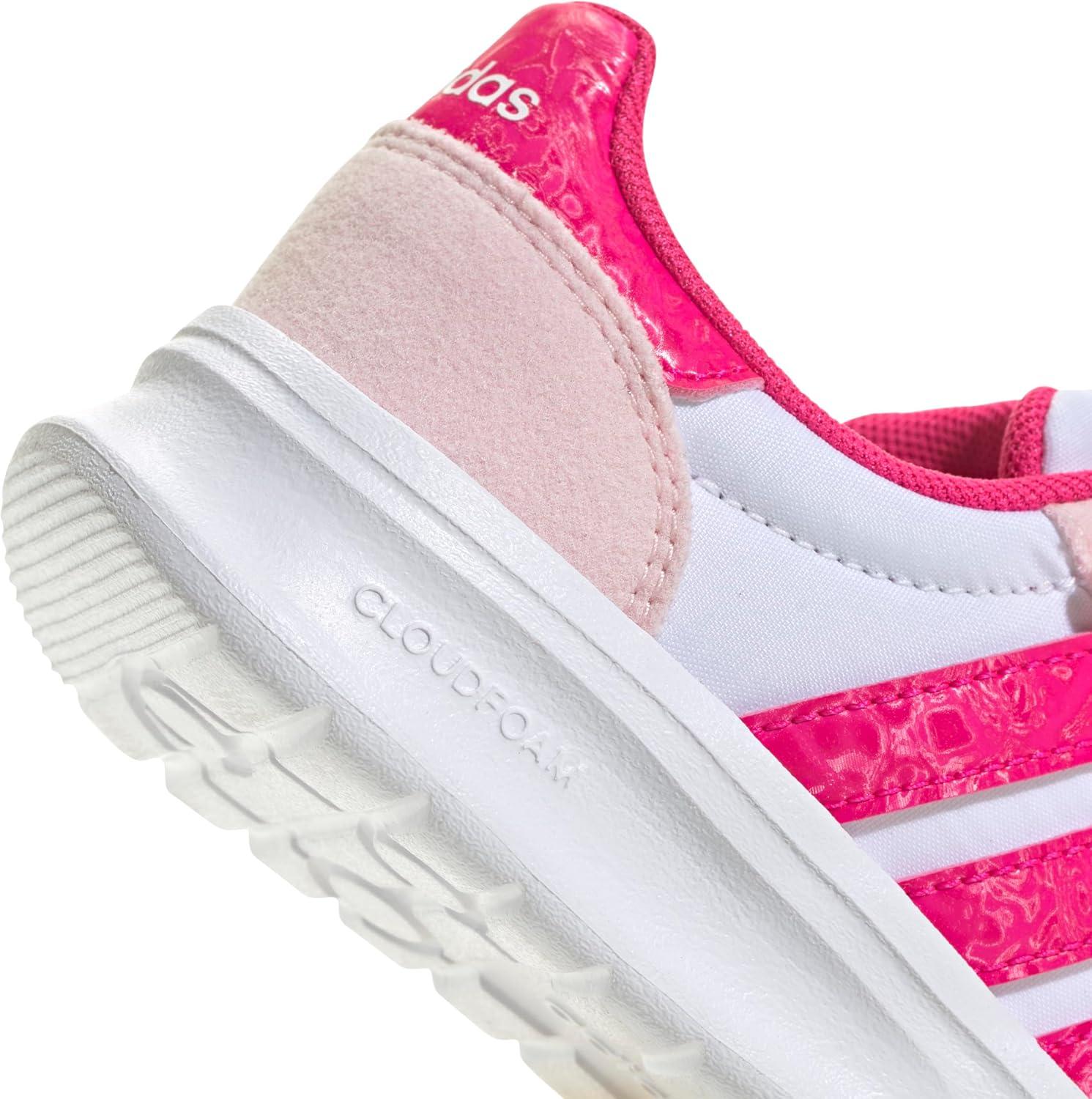 imageAdidas UnisexChild Run 70s 20 Elastic Lace ampamp StrapWhiteShock PinkClear Pink